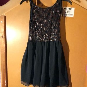Black and bronze dress